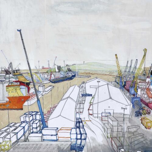 Coastguards’ roof, Victoria Dock, Aberdeen Harbour Coastguards’ roof, Victoria Dock, Aberdeen Harbour