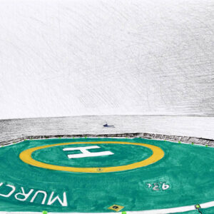 Looking north on Murchison’s helideck Looking north on Murchison’s helideck